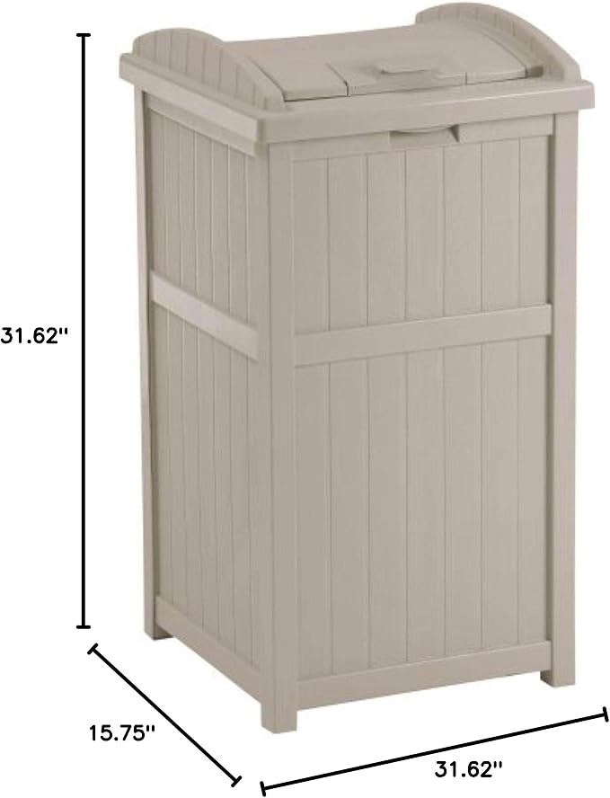 Suncast 3 Pack 15.75" x 16" x 31.6" Trash Hideaway 33 Gallon Resin Outdoor - Image 7