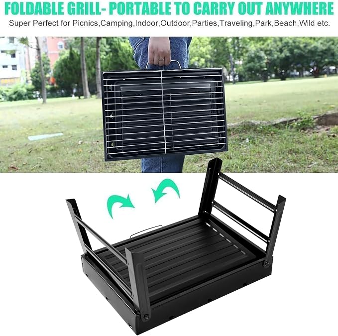 Barbecue Grill, Charcoal Grill Folding Portable Lightweight Barbecue Grill Tools - Image 6