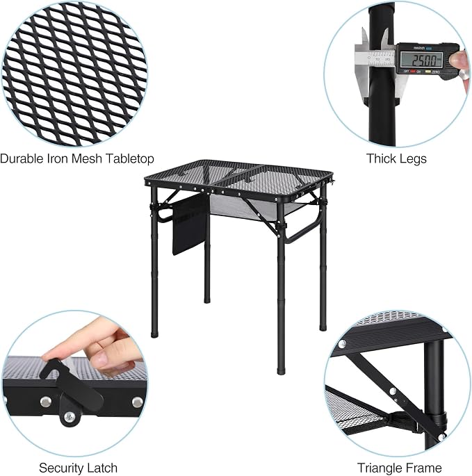 RedSwing Folding Grill Table, Lightweight Height Adjustable Aluminum Table - Image 4