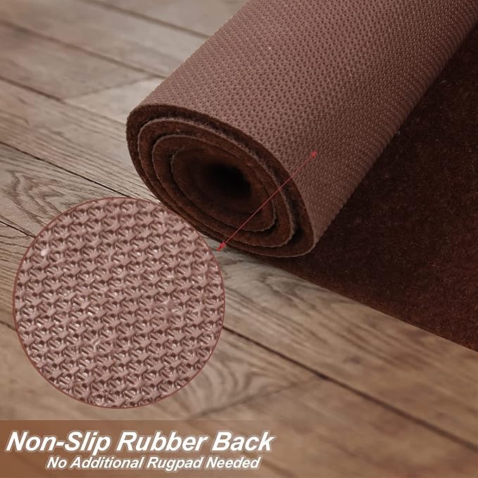 2' x 79' Runner Rugs with Rubber Backing, Indoor Outdoor Utility Carpet Runner - Image 3
