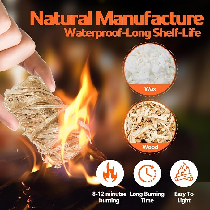 150 PCS bleweed fire Starter for Grill, Camping.kindling.Quick Light Wood - Image 3