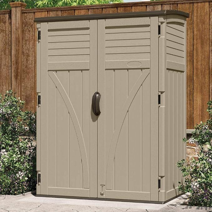 Suncast Outdoor Storage Cabinet Waterproof Resin Vertical Outdoor Storage Shed - Image 6