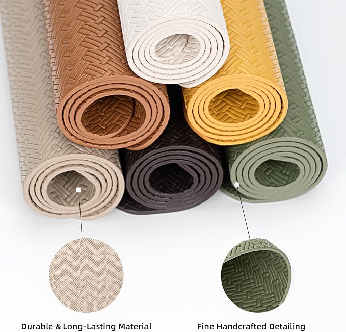 Round Faux Leather Placemats Set of 6 – 13 Inch Vinyl Mats, Heat Resistant - Image 6