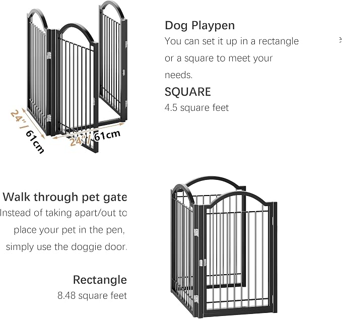 BHG Metal No-Assembly Freestanding Dog Gate - Image 5