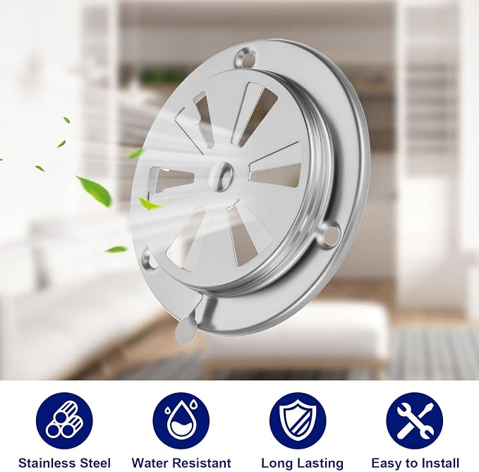 2 PCS BBQ Grill Smoker Air Vent Set, Adjustable Stainless Steel Grill Vent - Image 3