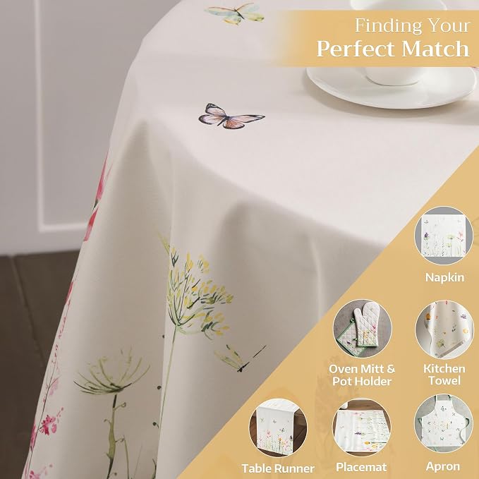 Maison d' Hermine Table Cloth Round Table 100% Cotton 69 Inches Tablecloth - Image 5