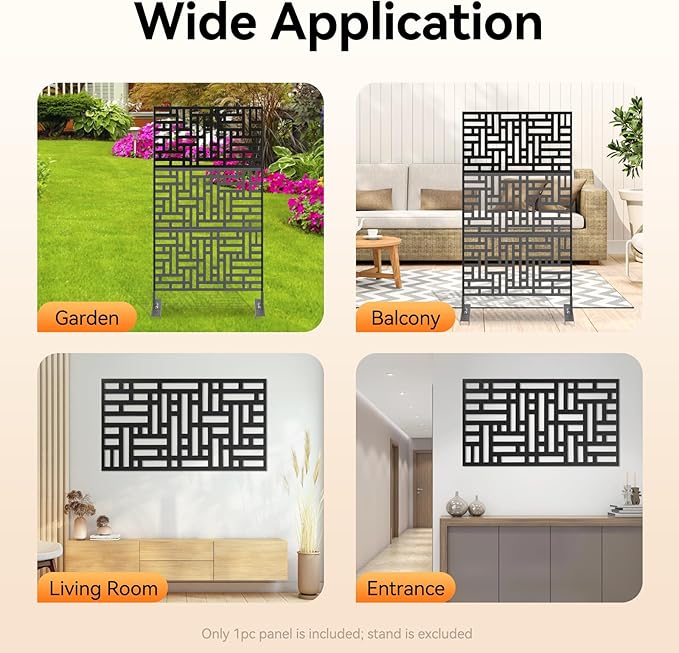 23.6x46 Inch Metal Privacy Screen Panel, Outdoor Decorative Privacy Fence Panel - Image 6