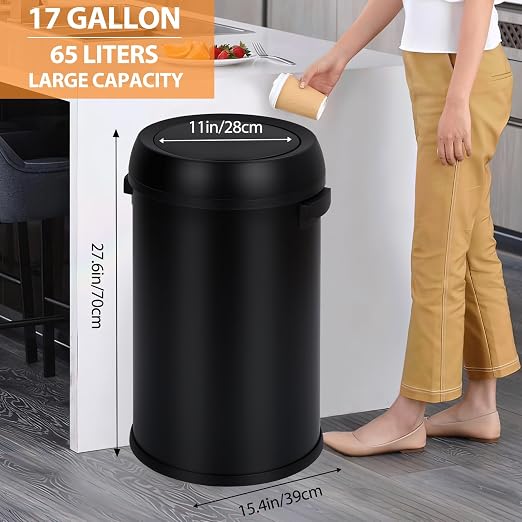 GarveeHome 17 gal/65 L Swing Top Trash Can, Stainless Steel Rubbish Bin - Image 5