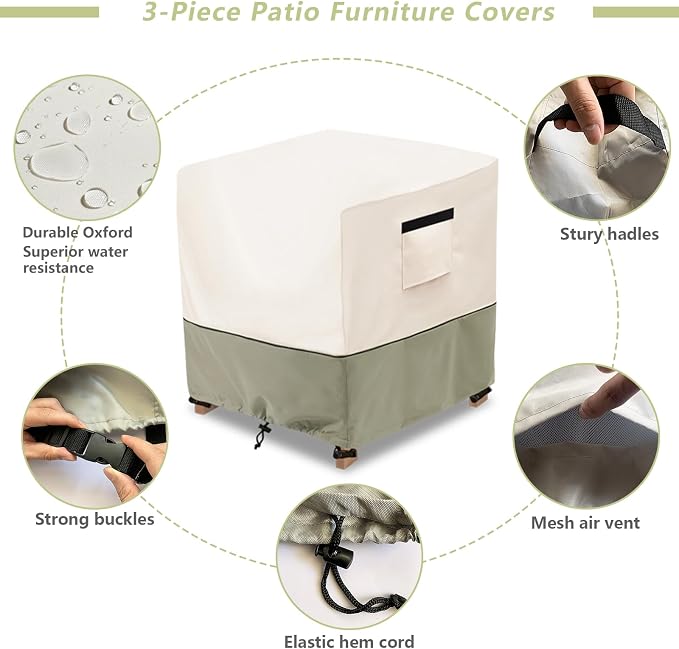 3-Piece Patio Furniture Covers Waterproof - Image 5