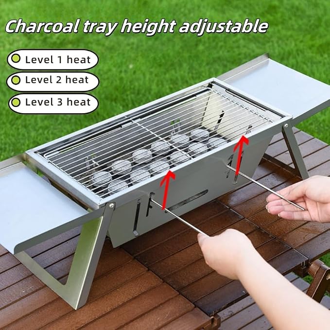 Small Protable Charcoal Grill Outdoor: BBQ MINI Foldable Carbon Griller - Image 5