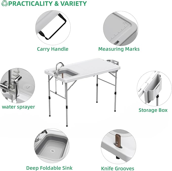 Allpop Fold-in-Half Fish Cleaning Table - Image 3