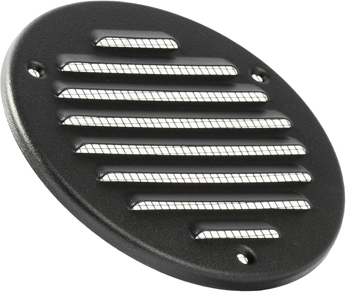 Vent Systems - 4 Inch Pack of 2 Black Metal Round Soffit Air Vent Grille Cover - Image 8