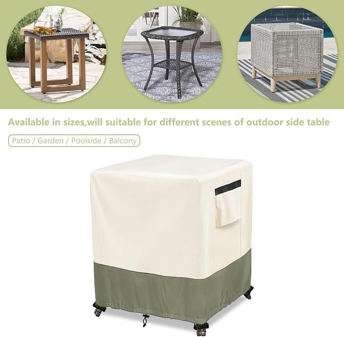 Outdoor Ottoman Cover 22 W x 22 D x 18 H inches, 600D Heavy Duty Waterproof - Image 5
