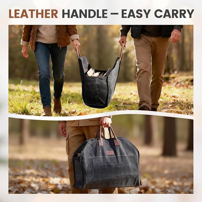 INNO STAGE Waxed Canvas Firewood Log Carrier, Extra Large Storage Tote Bag - Image 6