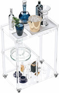 Dethan Acrylic Bar Cart with Lockable Wheels, 3 Tier Clear Serving Cart with by ProfessionalAcrylicFactory