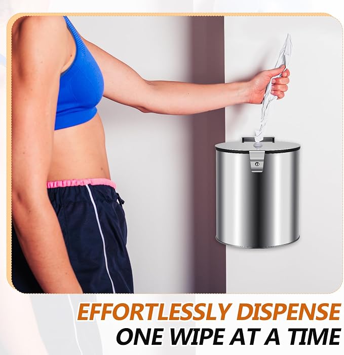 Zonon Stainless Steel Wall Mount Disinfectant Wipe Dispenser Fits Sanitizing - Image 2