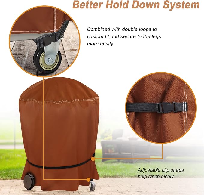 NettyPro Grill Cover for Charcoal Kettle Grill 22 inch, Heavy Duty Waterproof - Image 4