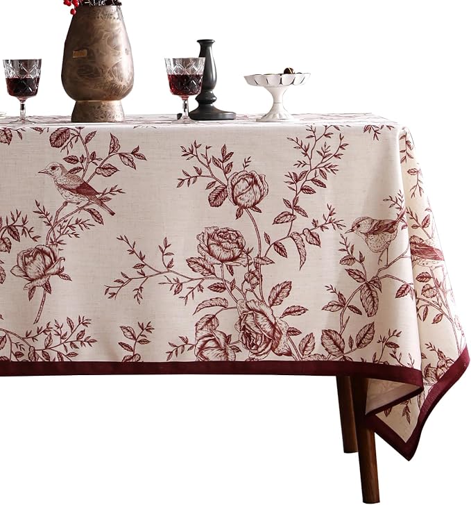 ISAENNE Designer Vintage Linen Table Cloth by Isaennehomedecoration