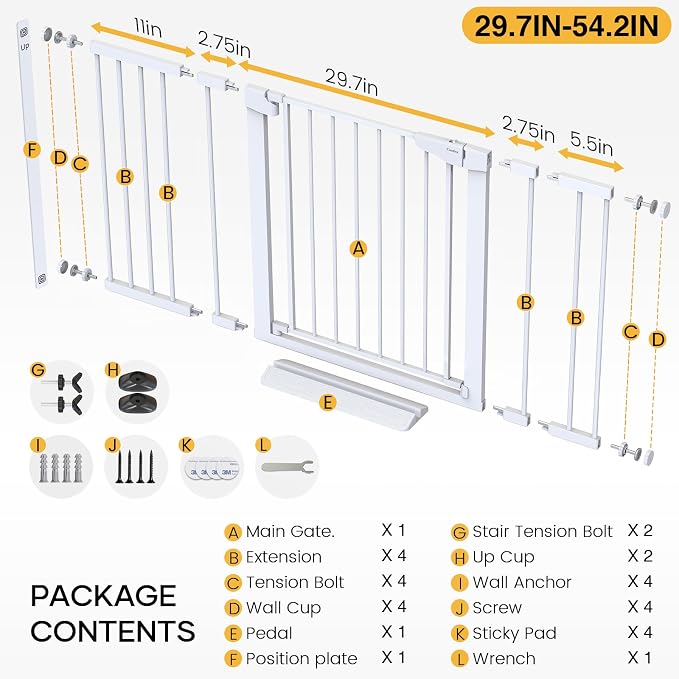 Cumbor 29.7-54.2" Wide Baby Gate - Image 6
