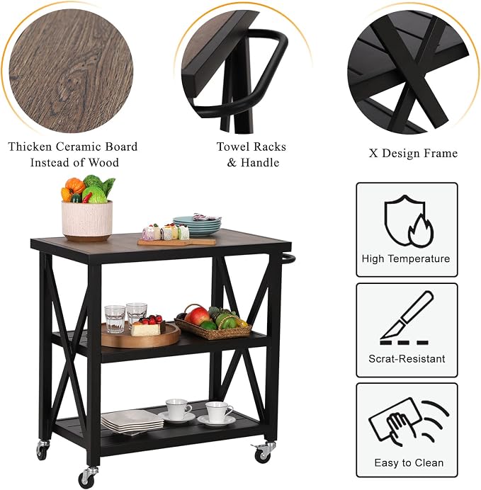 PHI VILLA Outdoor Grill Table, Elegant Grill Cart - Image 4