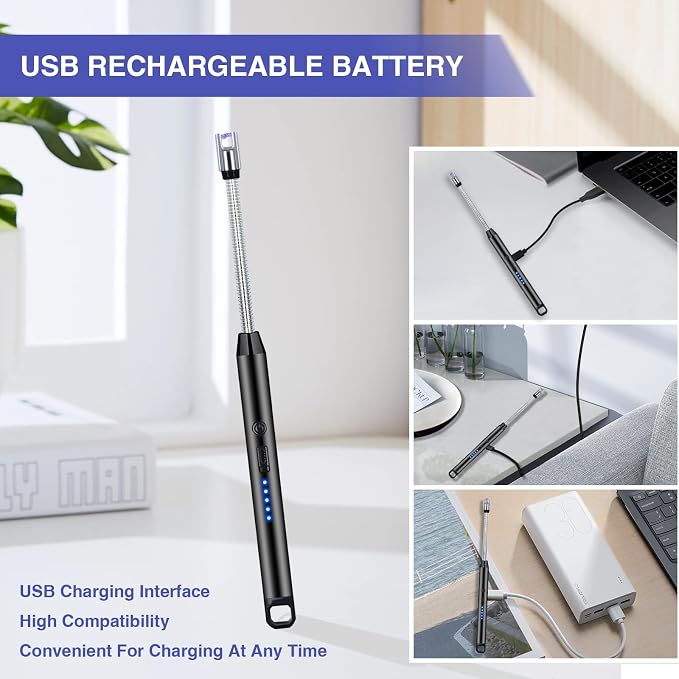 2 PCS Candle Lighter, Electric Lighter Arc Windproof Flameless - Image 6