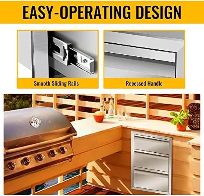 Outdoor Kitchen Drawers, Box Frame Style Flush Mount BBQ Drawer w/Stainless - Image 5