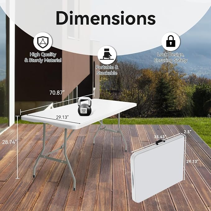 40 Pack of 6 Foot Foldable Table - Image 2