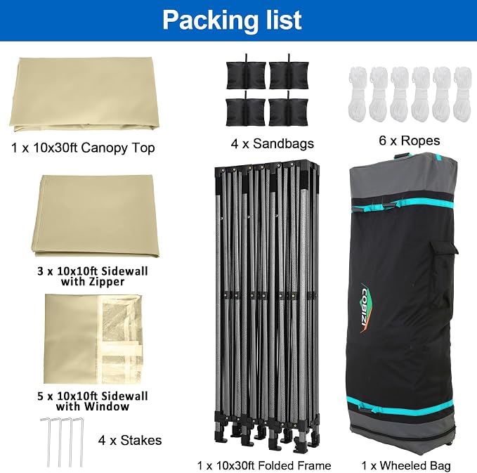 COBIZI 10x30 Pop up Canopy Tent 10x30 Canopy - Image 6