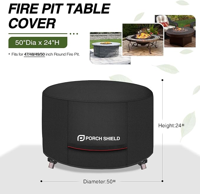 Porch Shield Round Patio Fire Pit Cover Fade Resistant Waterproof Outdoor - Image 2