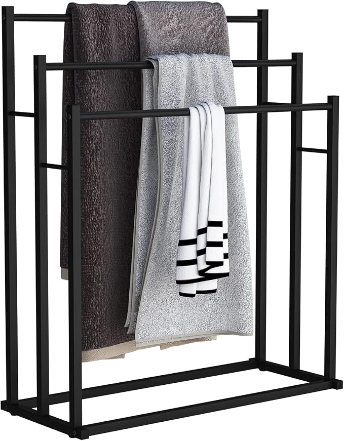 Honiter Towel Racks for Bathroom, 3 Tier Free Standing Towel Rack, Blanket - Image 8