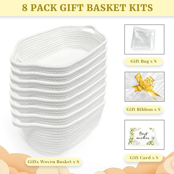 Succwoah 8 Pack Small Woven Baskets - Image 3