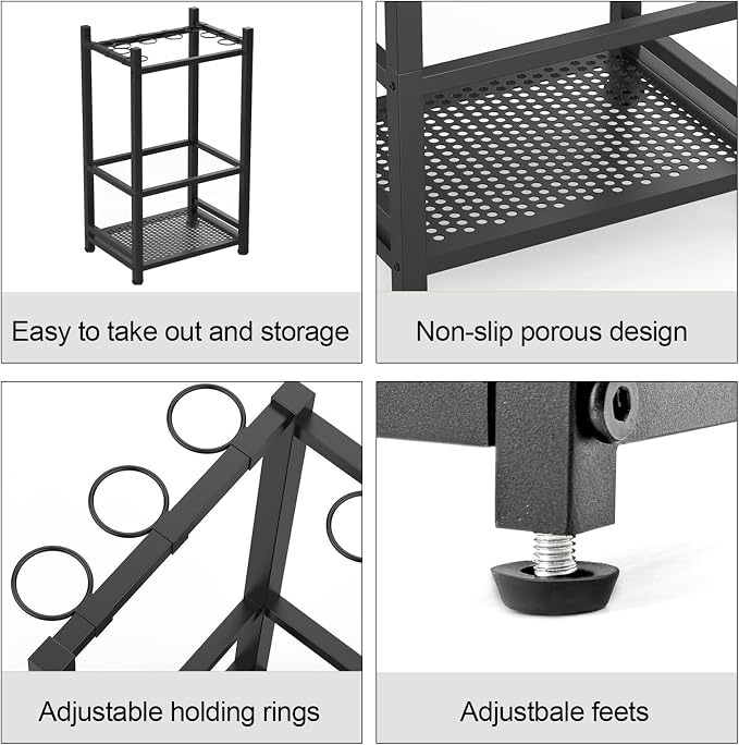 Garden Tool Organizer, Metal Yard Tool Tower Rack - Image 4