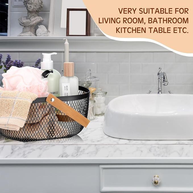 Maxcheck 4 Pcs Oval Metal Wire Storage Basket - Image 6