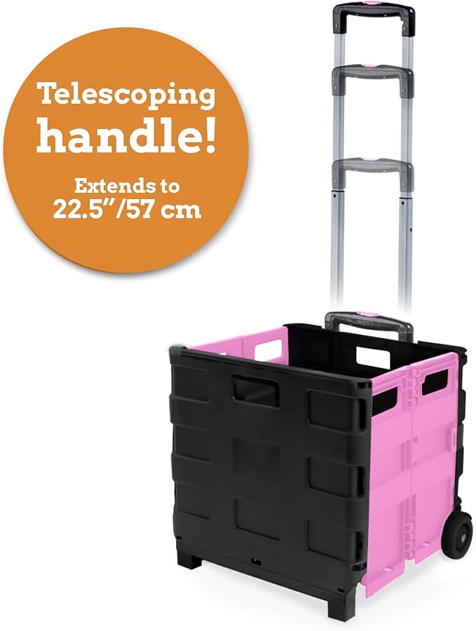 Inspired Living Ultra-Slim Rolling Collapsible Storage Pack-N-Roll Utility-carts - Image 4