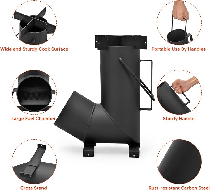 Stanbroil Portable Rocket Stove Cooking Ovens, Wood Burning Stove - Image 4