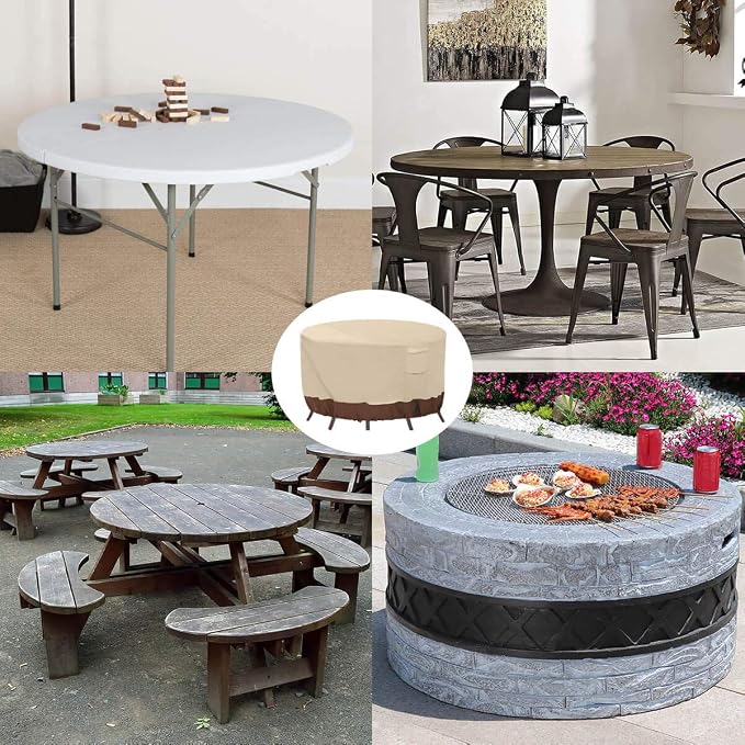 Vailge Round Patio Furniture Covers, 100% Waterproof Outdoor Table Chair Set - Image 7
