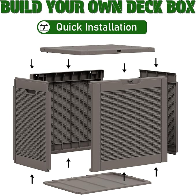 NUNU LAB Outdoor Storage Box 31 Gallon, Waterproof Indoor Outside Deck Boxes - Image 9