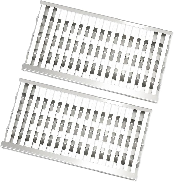18 5/8" Stainless Steel Grill Heat Plates Shield Flame Tamer Ceramic Rods by Meyafiny