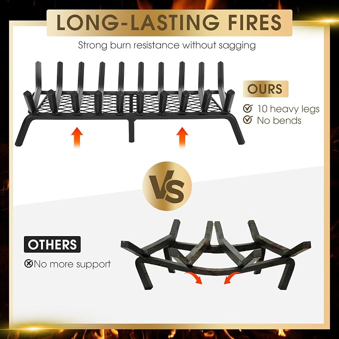 G GOOD GAIN Fireplace Grate - Image 5