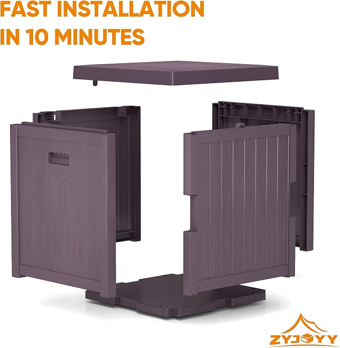 ZYJOYY 51 Gallon Resin Deck Box, Outdoor Storage Box Waterproof - Image 5