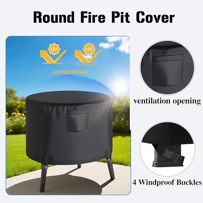 Chinchilla Heavy Duty 36 Inch Round Fire Pit Cover - Image 4