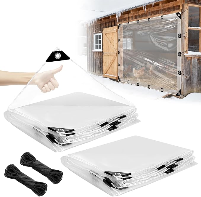 6x8ft Anti-Tear Clear Tarp Waterproof by Beeplove