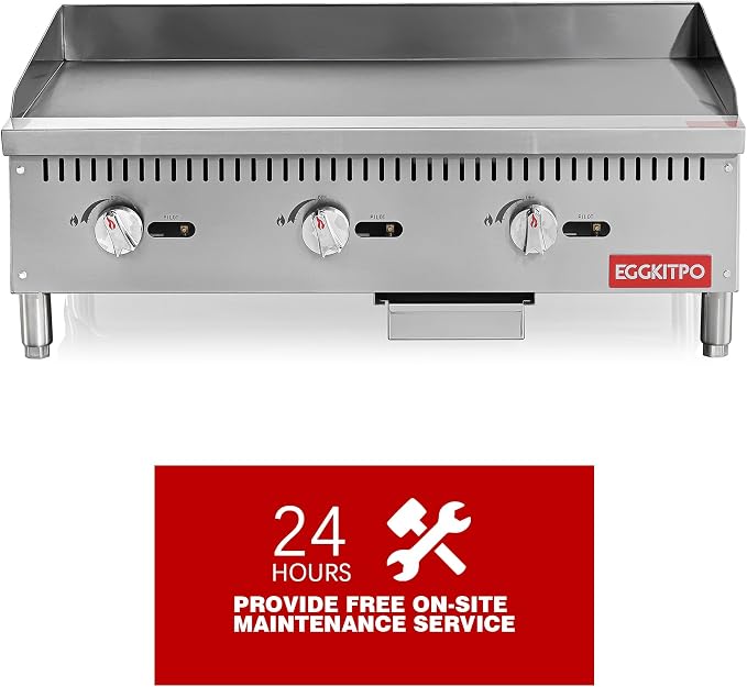EGGKITPO 36 Inch CSA Certified Commercial Propane/Natural Gas Griddle Manual - Image 4