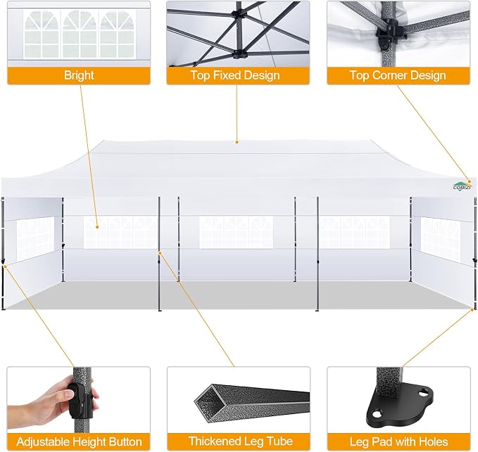 COBIZI 10x30 Pop up Canopy Tent 10x30 Canopy - Image 4