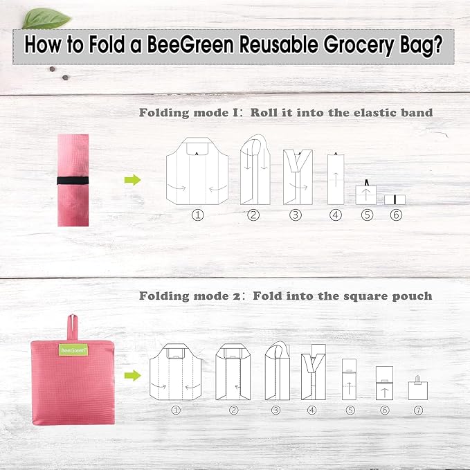 BeeGreen Pink Reusable Grocery Bags - Image 5