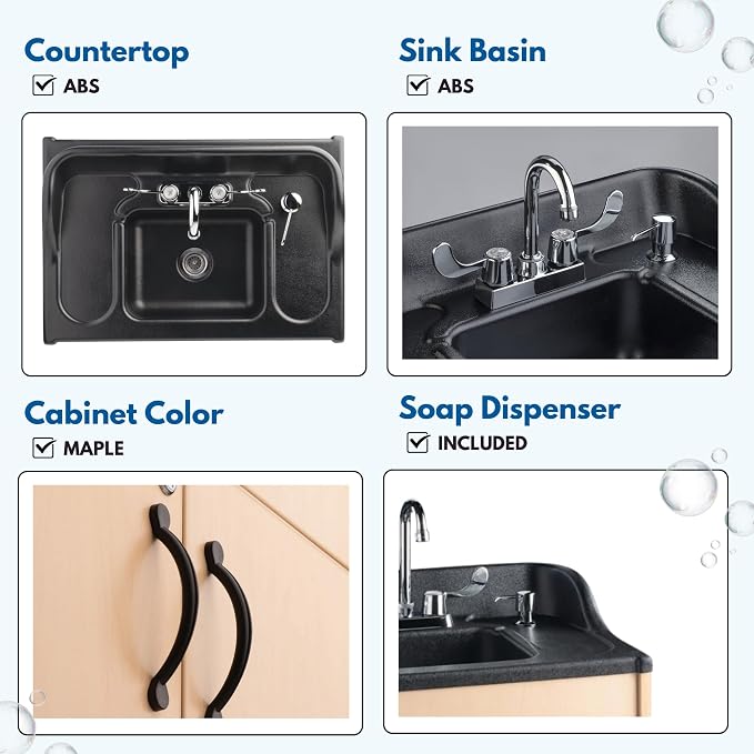 Ozark River Portable Sinks Premier Maple, Maple Laminate-ABS Sink, Mobile Self - Image 5