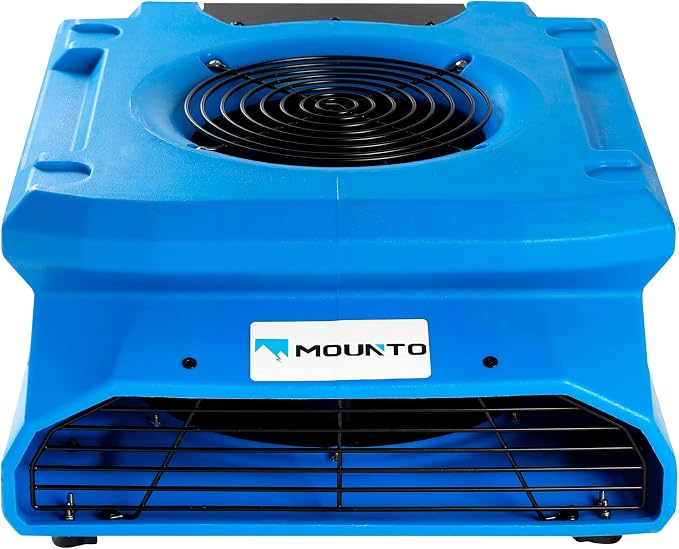 MOUNTO 1/4 HP 1200 CFM Low Profile Air Mover, 2-Speed Carpet Dryer Floor Fan - Image 2
