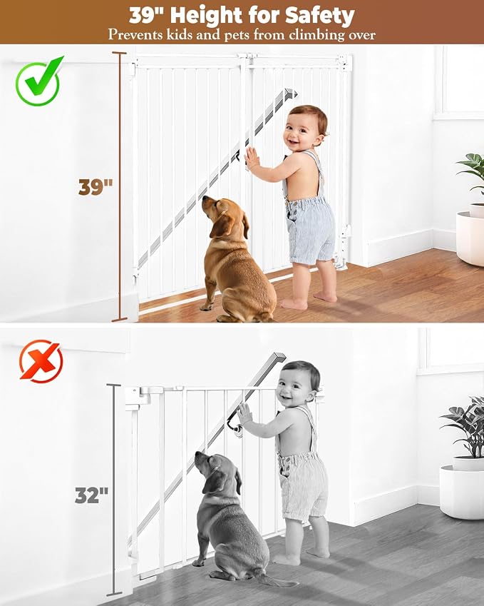34-53" No Bottom Bar Baby Gates Dog Gate - Image 2