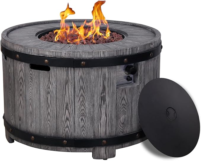 Afterglow Outdoor 36" Round TerraFdab Propane Fire Pit Table by Afterglow