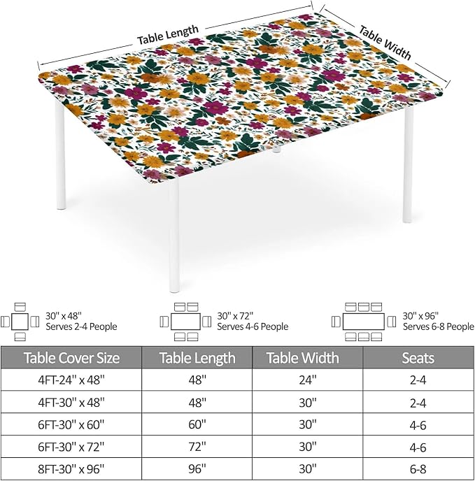 Rectangle Table Cloth Cover Waterproof Elastic Fitted Polyester Fitted - Image 2